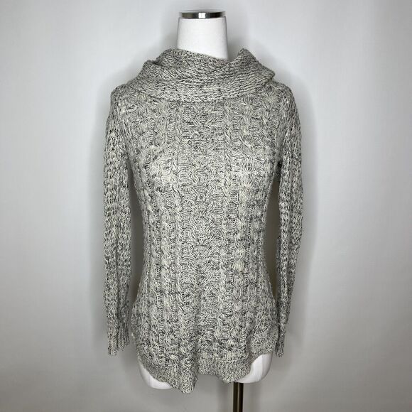 RD Style Women's L/S Harriette Cowl Neck Sweater Small Off-White Black - Picture 1 of 8